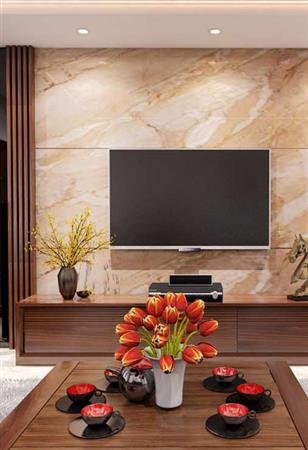 Thi công tấm ốp tường vân đá
